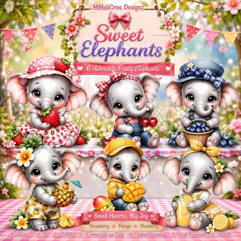 (image for) AI CU - VOL.6 - Sweet Elephants (CU4PU/PNG/PACK)